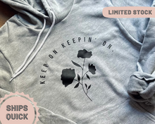Load image into Gallery viewer, Keep On Keepin' On Gray Sponge Fleece Hoodie with Kangaroo Pocket - Size Small