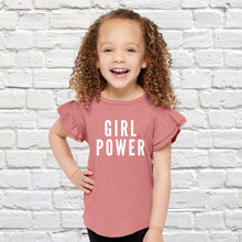 Load image into Gallery viewer, Girl Power Ruffle Sleeves - Mauve - Infant-Toddler - 100% Cotton - Sustainably made and sourced - Girls casual clothing