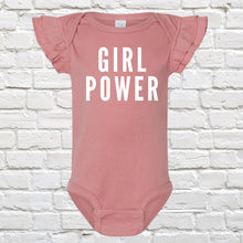 Load image into Gallery viewer, Girl Power Ruffle Sleeves - Mauve - Infant-Toddler - 100% Cotton - Sustainably made and sourced - Girls casual clothing