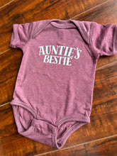 Load image into Gallery viewer, Auntie's Bestie Bodysuits & Tees (Infant and Toddler) - Matching Sibling Tees - Vintage Burgundy