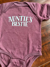 Load image into Gallery viewer, Auntie's Bestie Bodysuits & Tees (Infant and Toddler) - Matching Sibling Tees - Vintage Burgundy