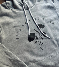 Load image into Gallery viewer, Keep On Keepin' On Gray Sponge Fleece Hoodie with Kangaroo Pocket - Size Small