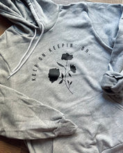 Load image into Gallery viewer, Keep On Keepin' On Gray Sponge Fleece Hoodie with Kangaroo Pocket - Size Small