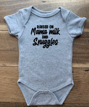 Load image into Gallery viewer, Raised On Mama Milk And Snuggles Tees and Bodysuits (NB-5T)