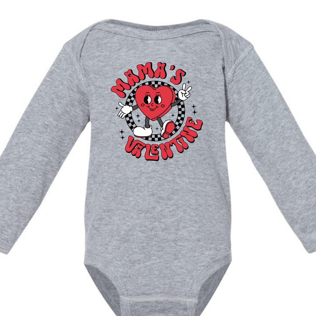 Mama's Valentine Infant Long Sleeve Bodysuits