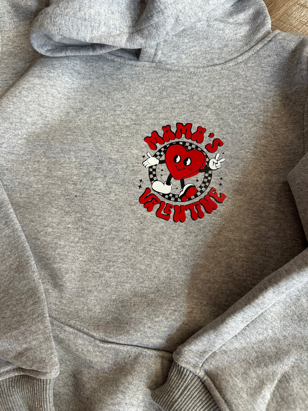 Mama's Valentine Heart Fleece Hoodies - Toddler-Youth Small - Valentine's Day