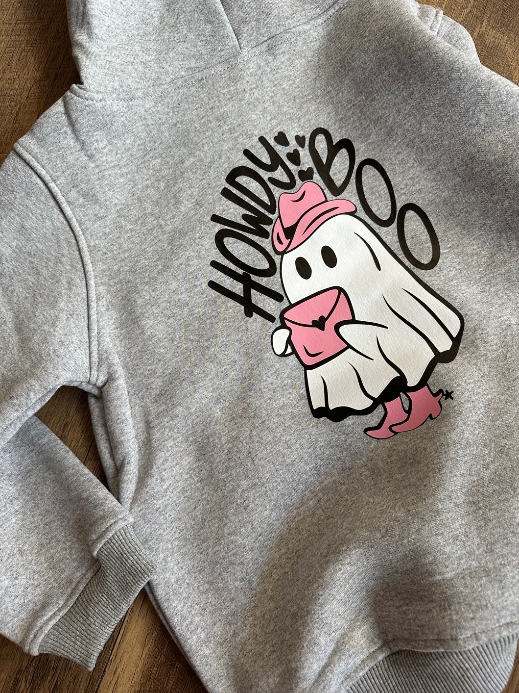 Howdy Boo Heart Ghost Fleece Hoodies - Toddler-Youth Small - Valentine's Day