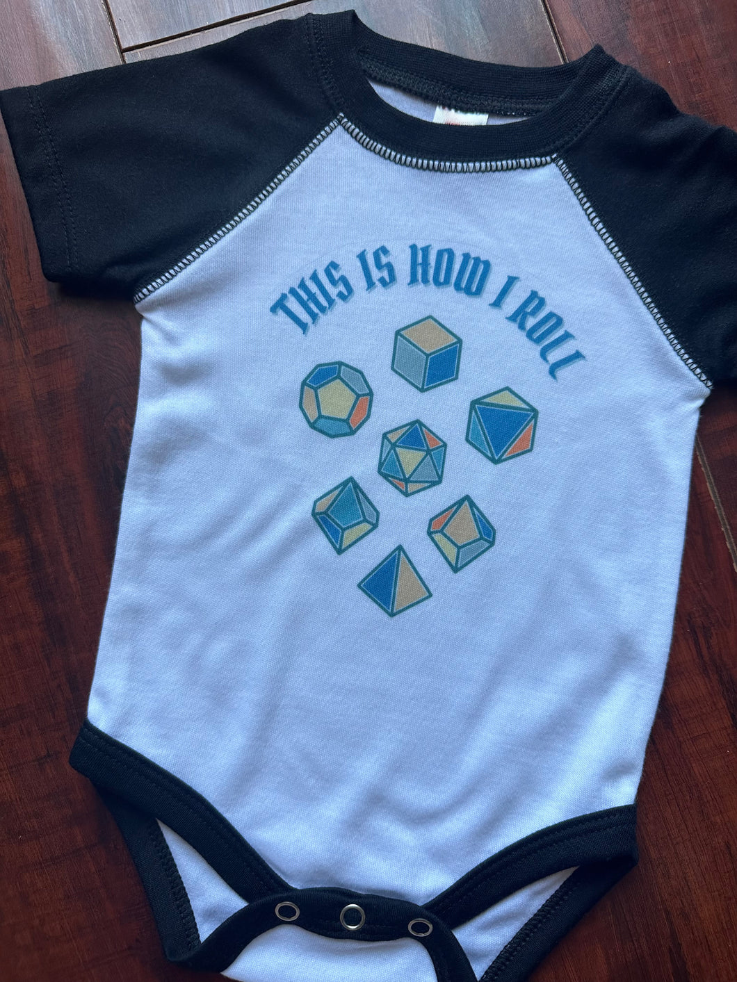 This Is How I Roll Raglan Bodysuits - Infant - DND - Dice Game - Nerdy Baby