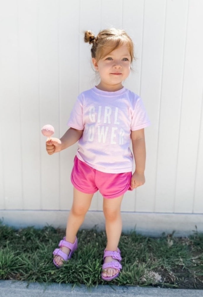 Light Pink Girl Power Tees & Bodysuits (NB-Adult 3XL)