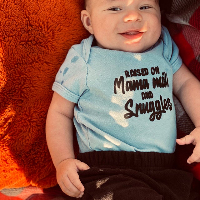 Raised On Mama Milk And Snuggles Tees and Bodysuits (NB-5T)