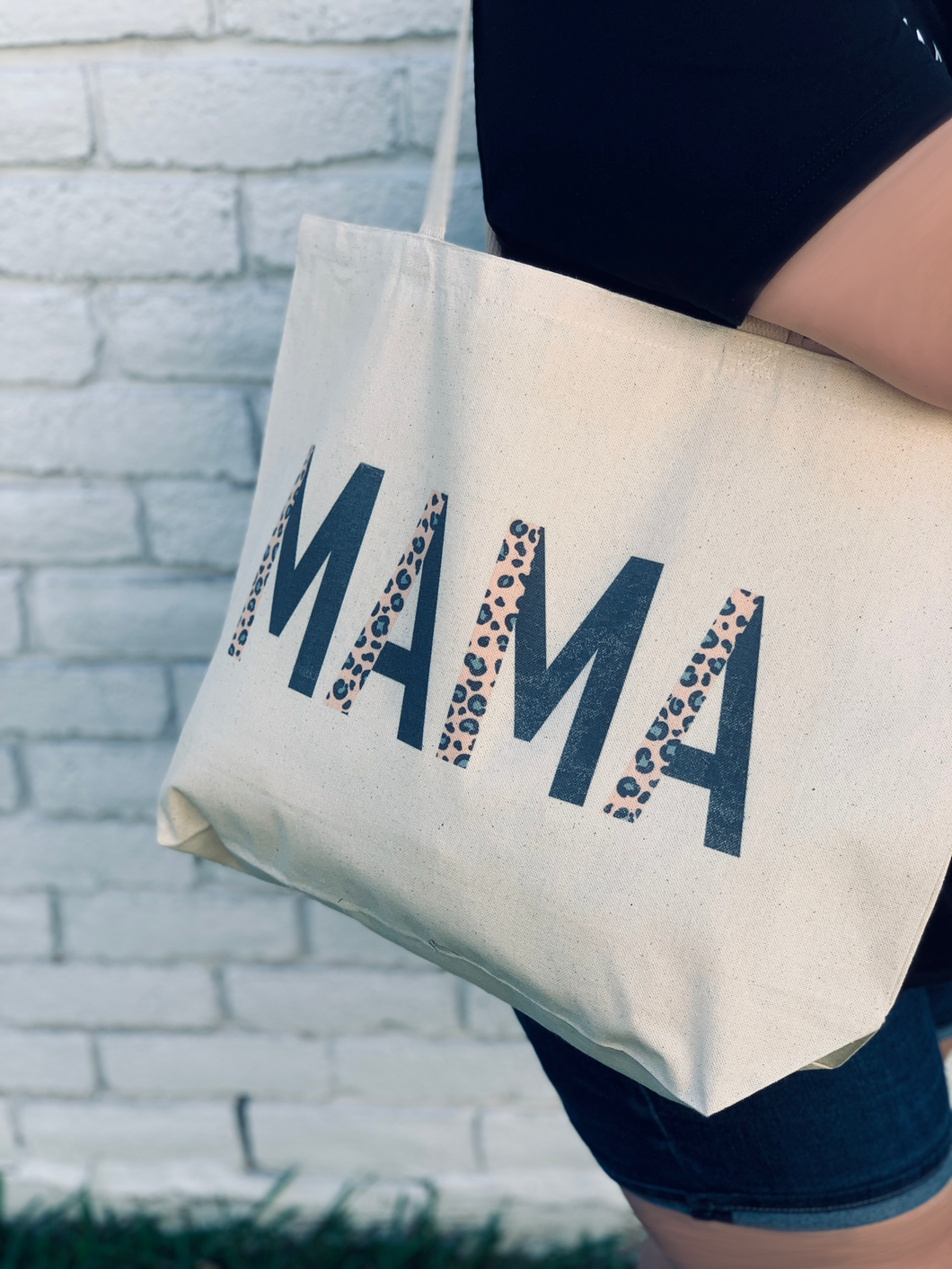 MAMA (pink cheetah) Big Tote