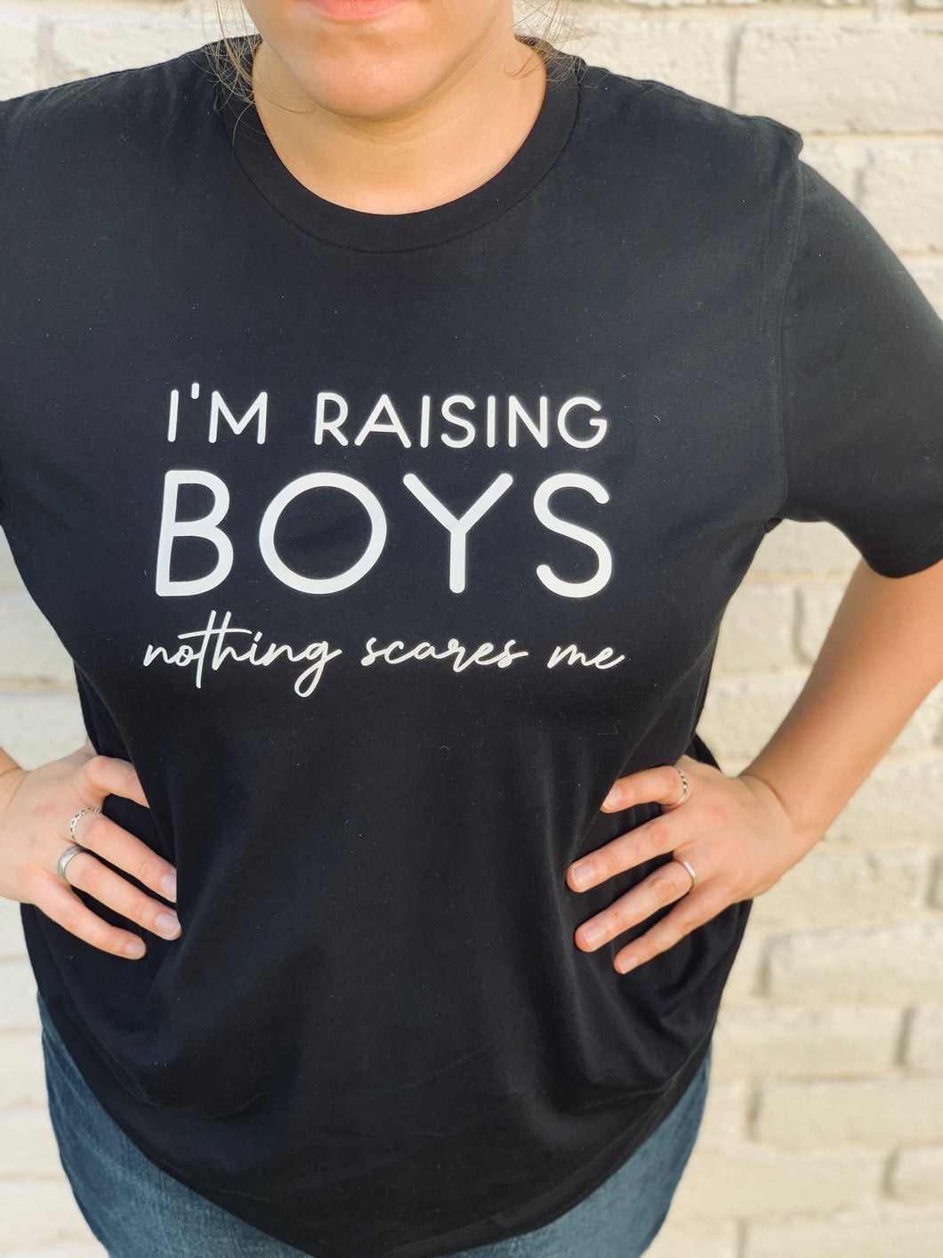 I'm Raising Boys- Mom Tee- (Adult XS-Adult 3XL)